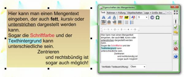 Heyer's Karten-Studio - Mengentextfeld